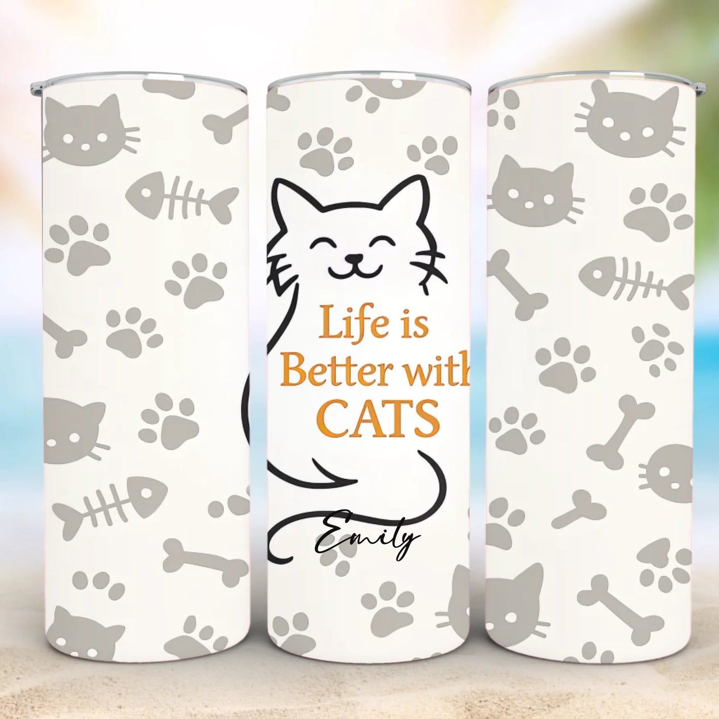 Personalized 20oz skinny tumbler – Personalized | detail view | custom name available, dishwasher safe, double-wall stai