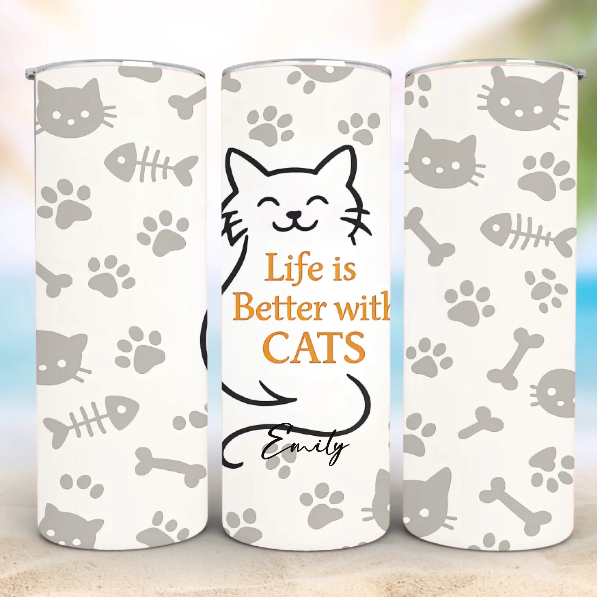 Personalized 20oz skinny tumbler – Personalized | detail view | custom name available, dishwasher safe, double-wall stai