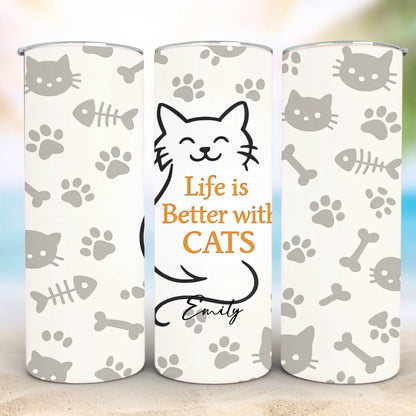 Personalized 20oz skinny tumbler – Personalized | detail view | custom name available, dishwasher safe, double-wall stai