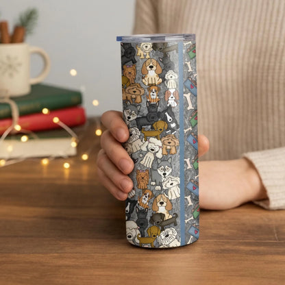 Personalized 20oz skinny tumbler – Personalized | lifestyle scene | custom name available, dishwasher safe, double-wall