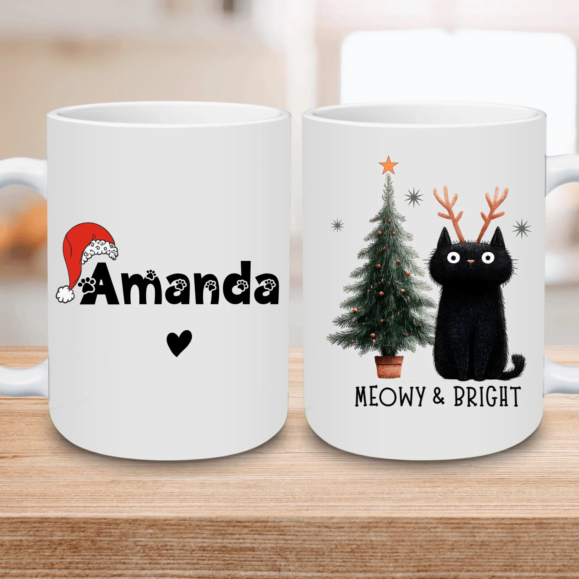 Personalized skinny tumbler – Christmas | lifestyle scene | custom name available, dishwasher safe, double-wall stainles