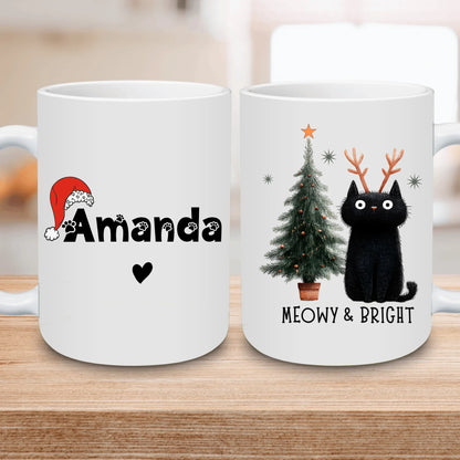 Personalized skinny tumbler – Christmas | lifestyle scene | custom name available, dishwasher safe, double-wall stainles
