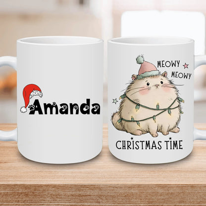 Personalized skinny tumbler – Christmas | lifestyle scene | custom name available, dishwasher safe, double-wall stainles