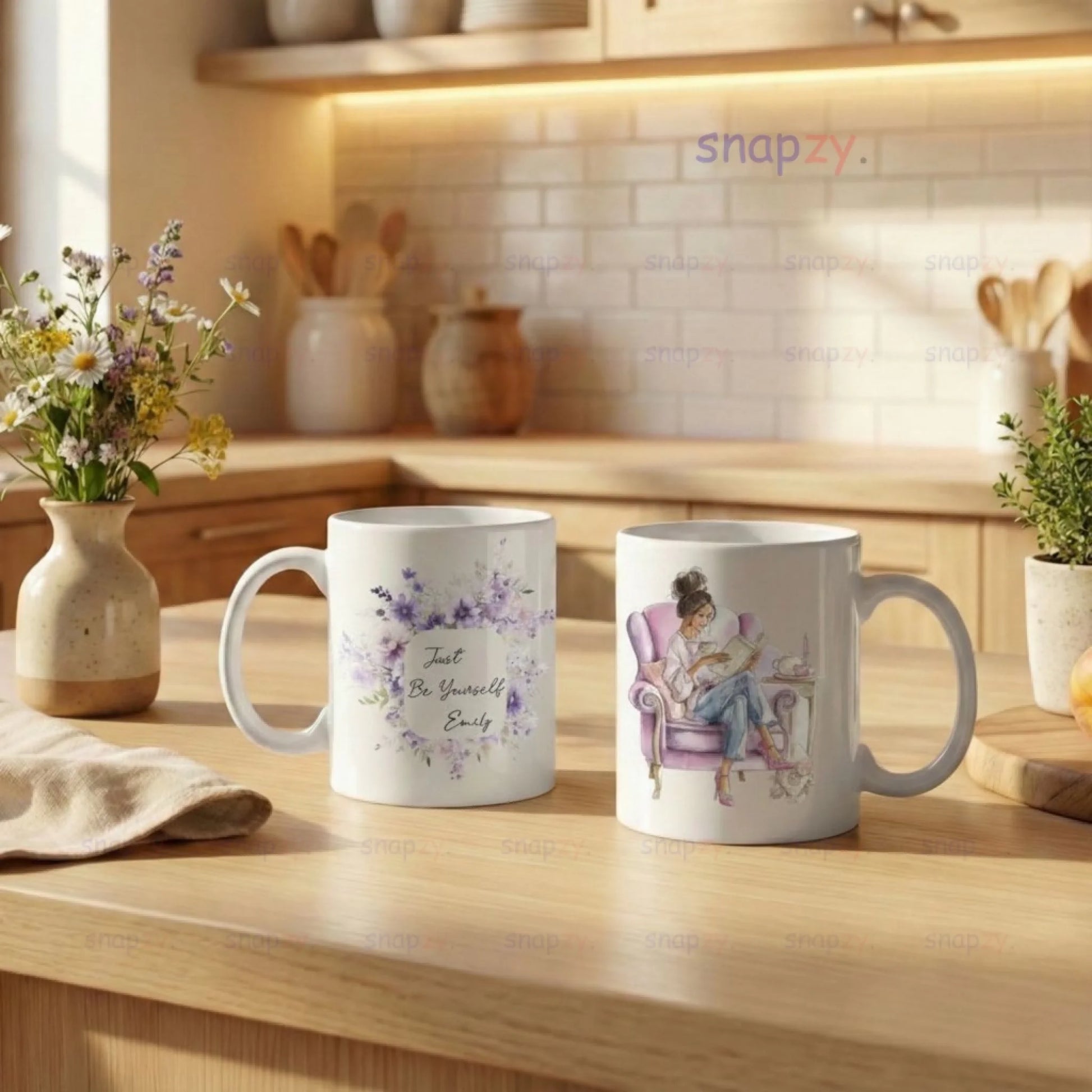 two-white-ceramic-mug-be-yourself-inspiration-floral-sku-de251209102172