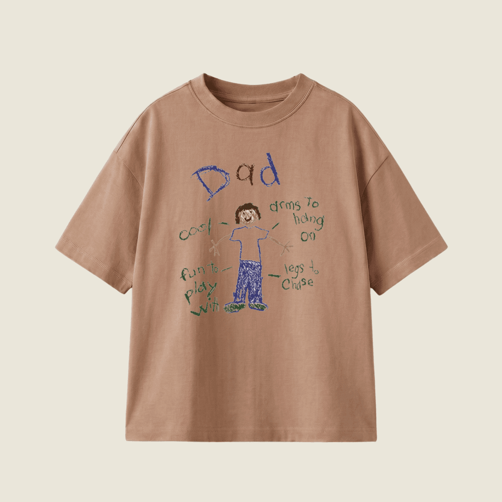 A Tale Of Dad Oversized Heavyweight Tee - Cocoa - L