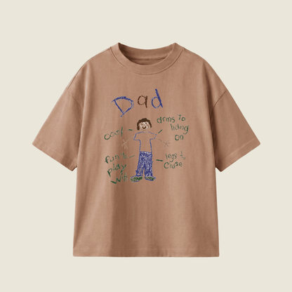 A Tale Of Dad Oversized Heavyweight Tee - Cocoa - XL