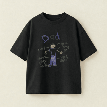 A Tale Of Dad Oversized Heavyweight Tee - Black - M