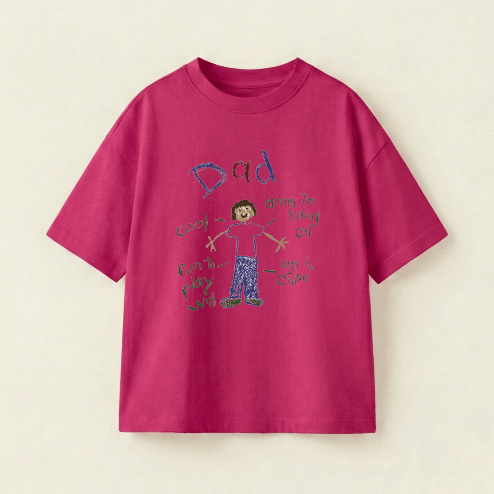 A Tale Of Dad Oversized Heavyweight Tee - Magenta - XL