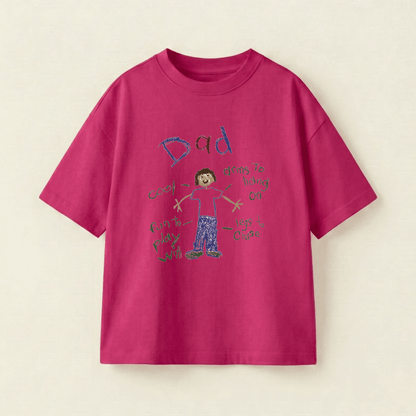 A Tale Of Dad Oversized Heavyweight Tee - Magenta - M