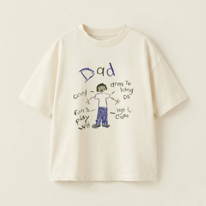 A Tale Of Dad Oversized Heavyweight Tee - Cream - S