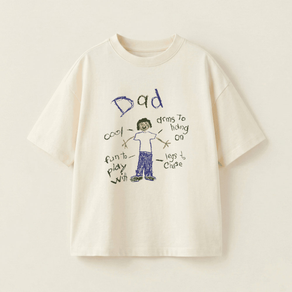 A Tale Of Dad Oversized Heavyweight Tee - Cream - M