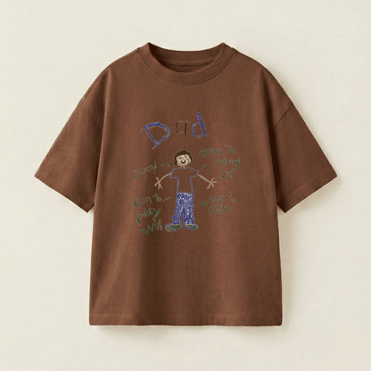 A Tale Of Dad Oversized Heavyweight Tee - Brown - XXL