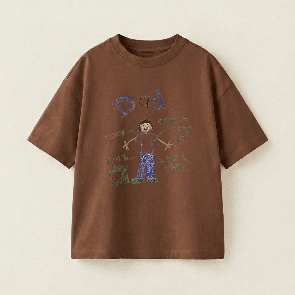 A Tale Of Dad Oversized Heavyweight Tee - Brown - XL