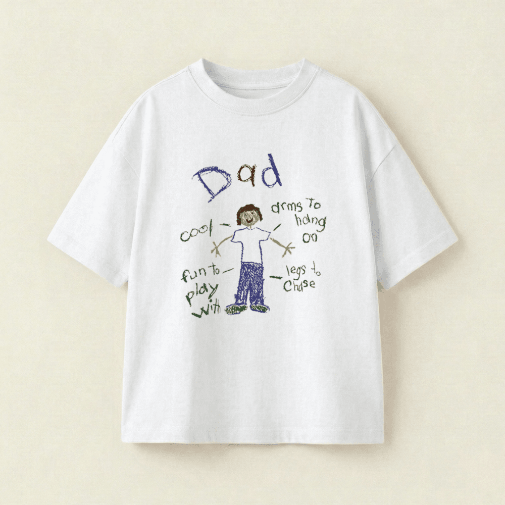 A Tale Of Dad Oversized Heavyweight Tee - White - XL