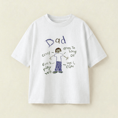 A Tale Of Dad Oversized Heavyweight Tee - White - L