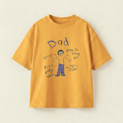 A Tale Of Dad Oversized Heavyweight Tee - Mustard Yellow - M