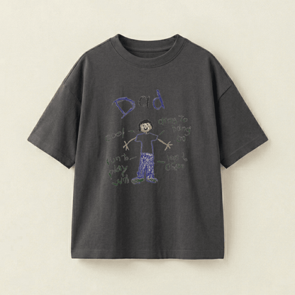 A Tale Of Dad Oversized Heavyweight Tee - Charcoal Grey - S