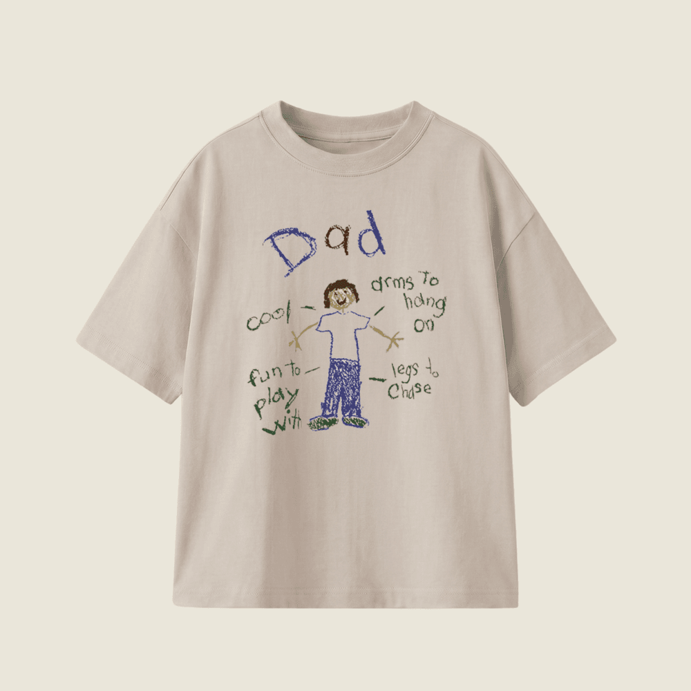 A Tale Of Dad Oversized Heavyweight Tee - Smoke Grey - M