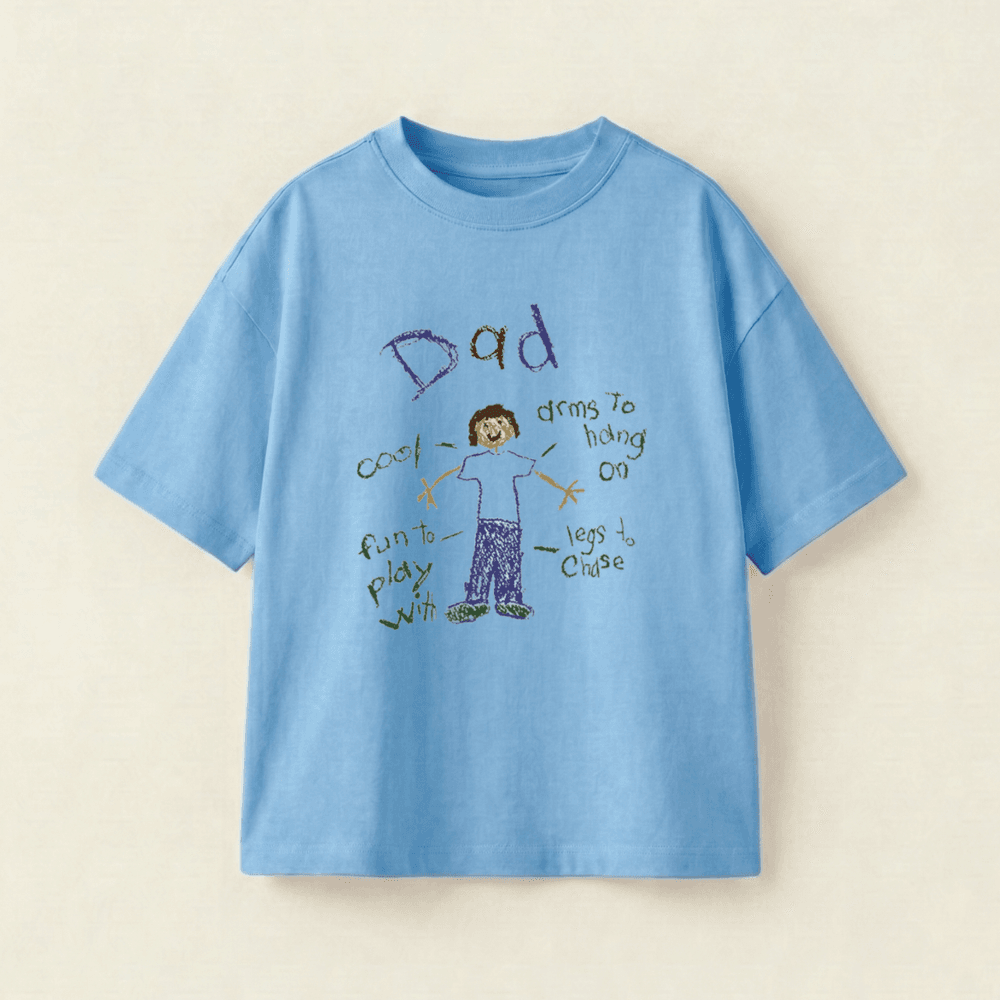 A Tale Of Dad Oversized Heavyweight Tee - Sky Blue - S