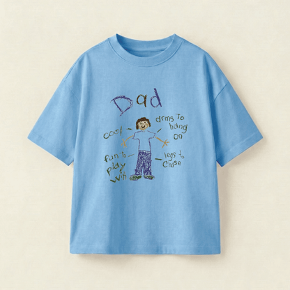 A Tale Of Dad Oversized Heavyweight Tee - Sky Blue - XL
