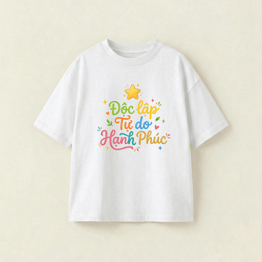 Independence, Freedom, Happiness Oversized Classic Tee - Premium PET Print Mockup