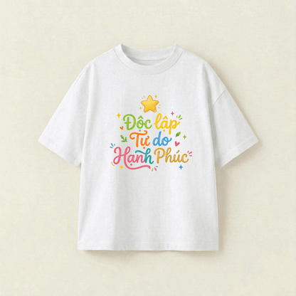 Independence, Freedom, Happiness Oversized Classic Tee - Premium PET Print Mockup