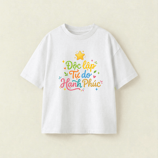 Independence, Freedom, Happiness Oversized Classic Tee - Premium PET Print Mockup
