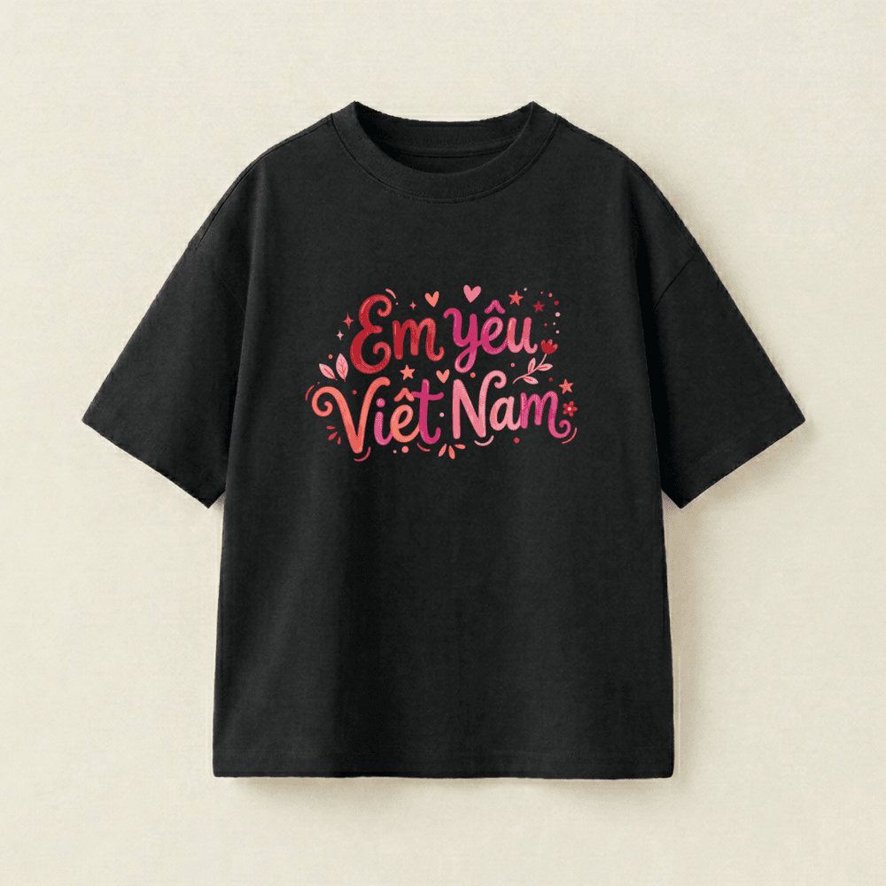 I Love Vietnam. Oversized Heavyweight Tee - Premium PET Print Mockup