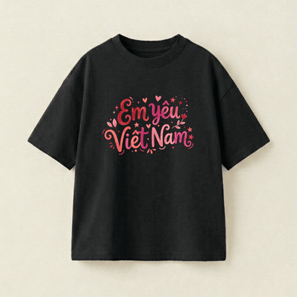 I Love Vietnam. Oversized Heavyweight Tee - Premium PET Print Mockup