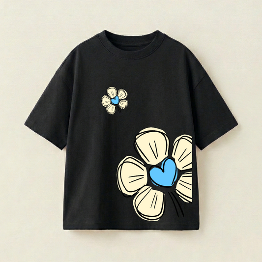 Hoa đen - Oversize 250 GSM in mặt trước
