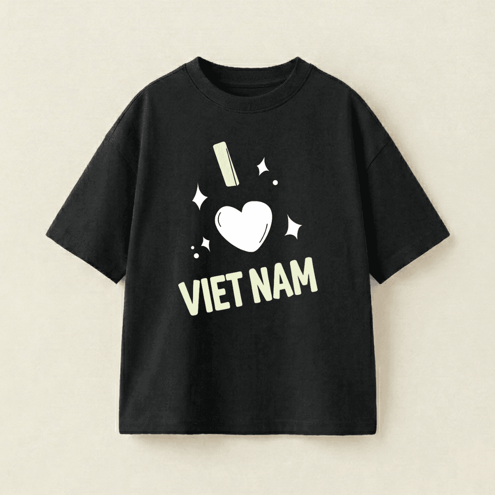 I Love Viet Nam Oversized Heavyweight Tee - Premium PET Print Mockup