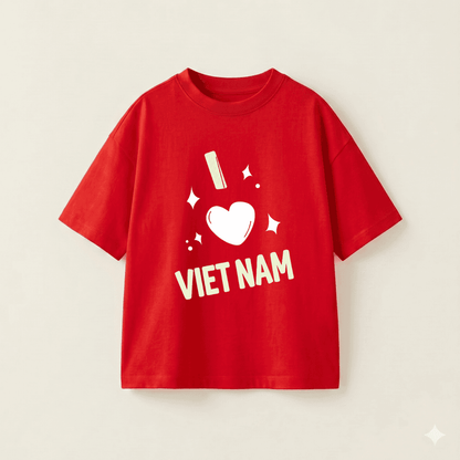 I Love Viet Nam Oversized Classic Tee - Đỏ tươi - S