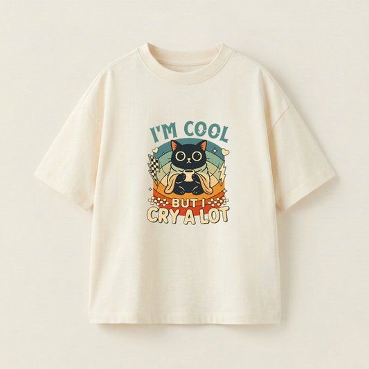 I'M COOL BUT I CRY A LOT - Oversize 250 GSM in mặt trước