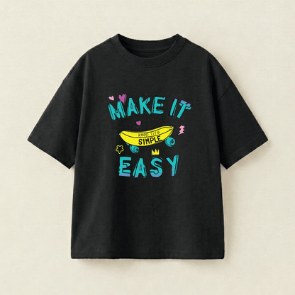 Make It Easy Oversized Heavyweight Tee - Black - XL