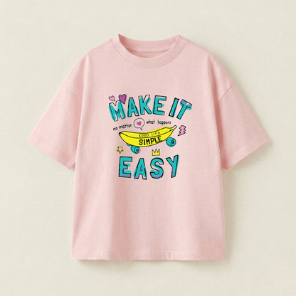Make It Easy Oversized Heavyweight Tee - Strawberry Pink - S