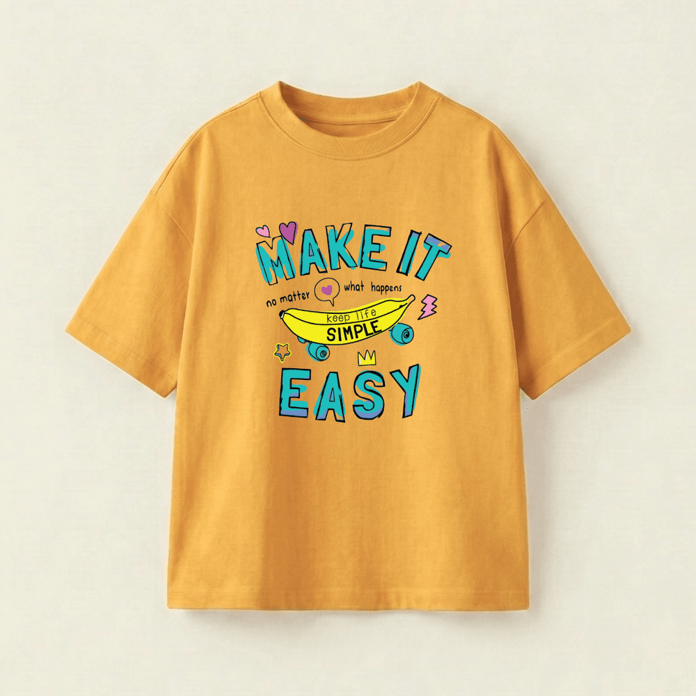 Make It Easy Oversized Heavyweight Tee - Mustard Yellow - M