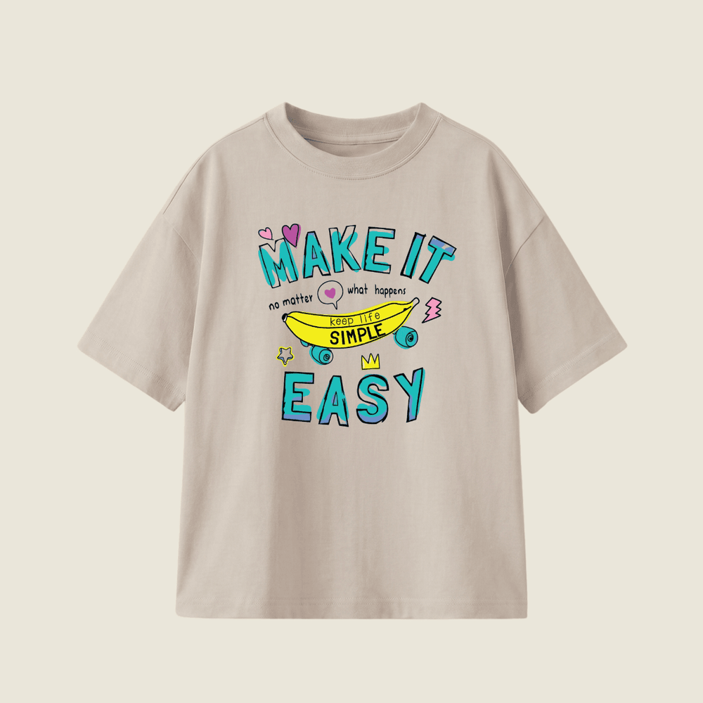 Make It Easy Oversized Heavyweight Tee - Smoke Grey - XXL