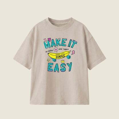 Make It Easy Oversized Heavyweight Tee - Smoke Grey - M