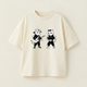 Yellow Cat And White Cat Oversized Heavyweight Tee