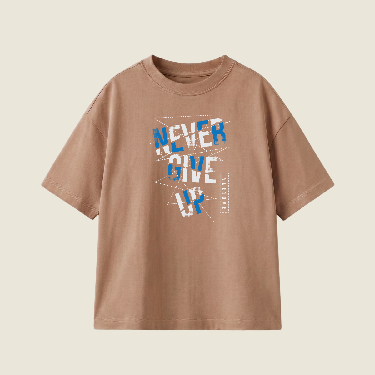 NEVER GIVE UP - Oversize 250 GSM on the front (JE4825)