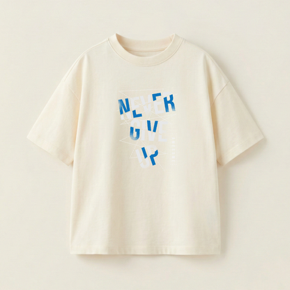 Never Give Up Oversized Heavyweight Tee - Premium PET Print Mockup