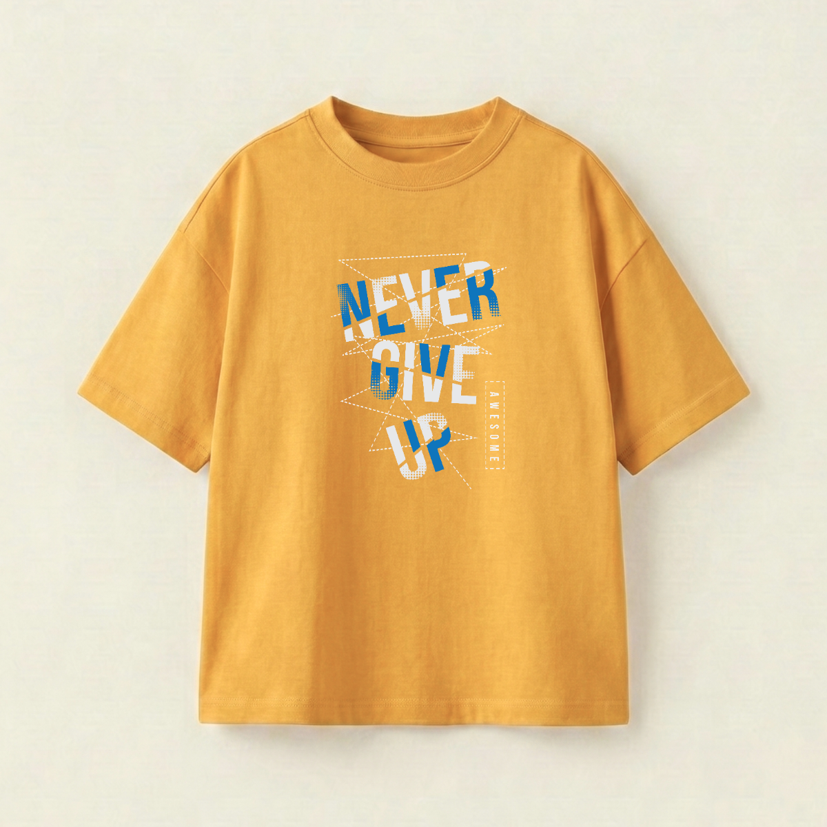 NEVER GIVE UP - Oversize 250 GSM on the front (JE4825)