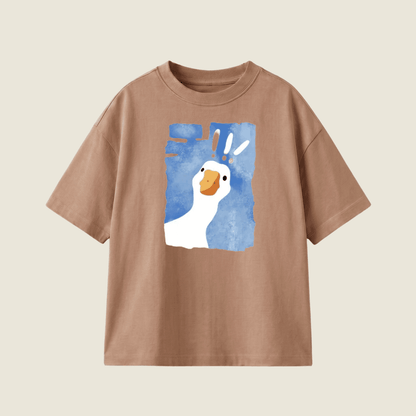 Surprise Goose Oversized Heavyweight Tee - Cocoa - XL