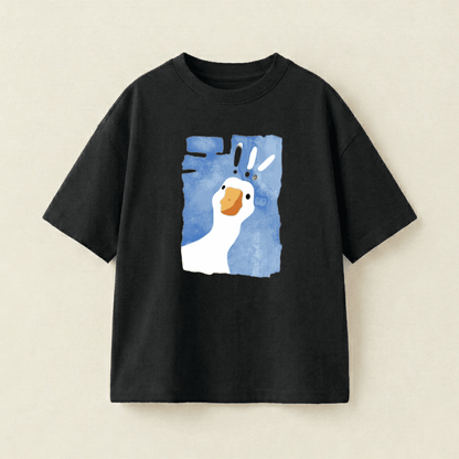 Surprise Goose Oversized Heavyweight Tee - Black - XL