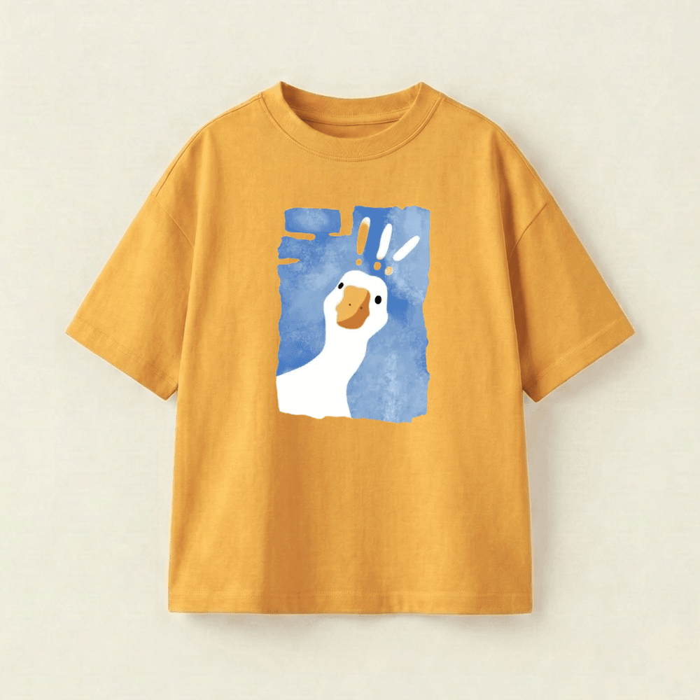 Surprise Goose Oversized Heavyweight Tee - Mustard Yellow - M