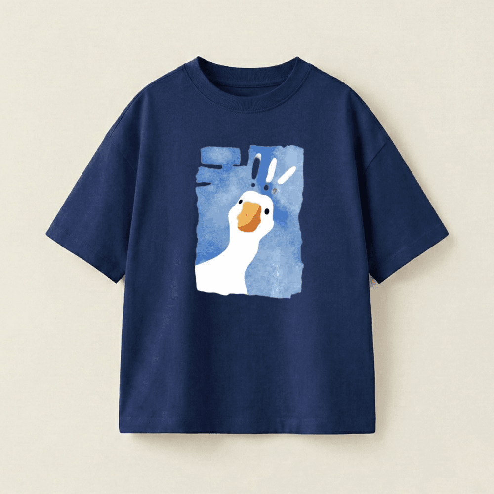 Surprise Goose Oversized Heavyweight Tee - Navy - M