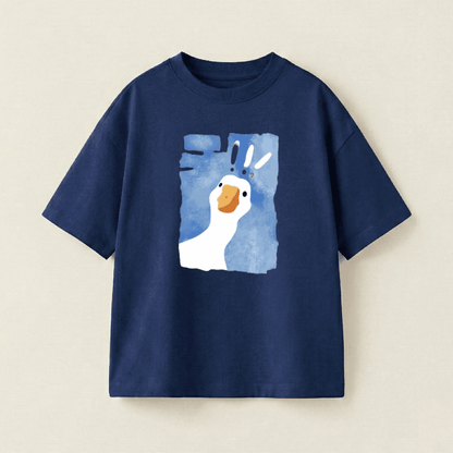 Surprise Goose Oversized Heavyweight Tee - Navy - XL