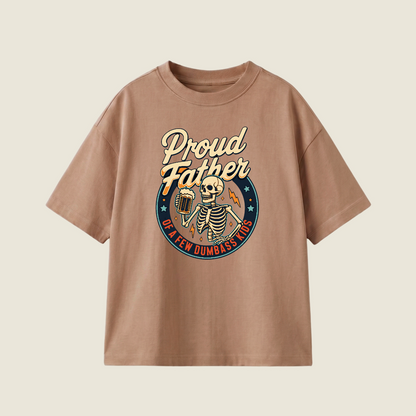Proud Father Oversized Heavyweight Tee - Cocoa - L