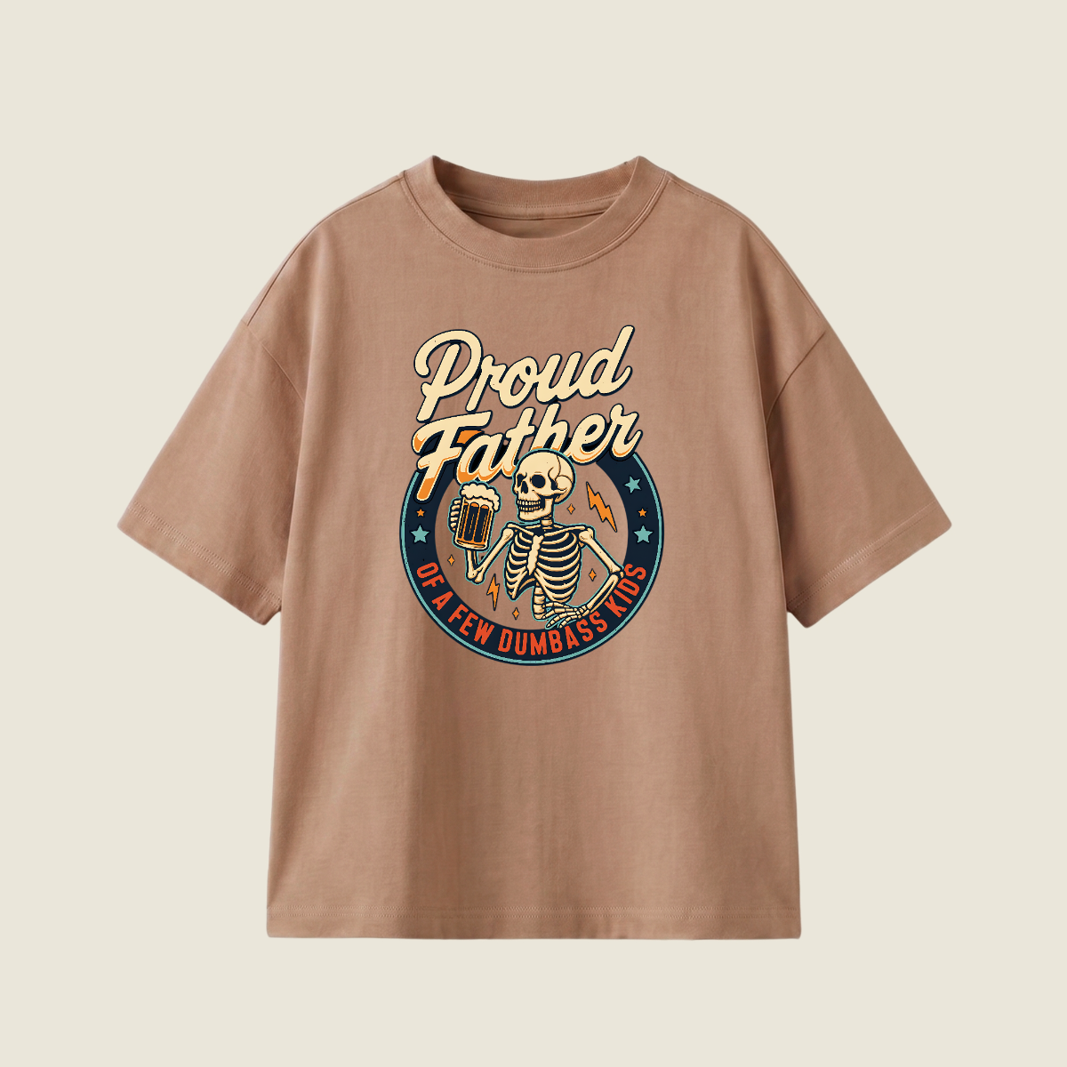 Proud Father Oversized Heavyweight Tee - Cocoa - XXL