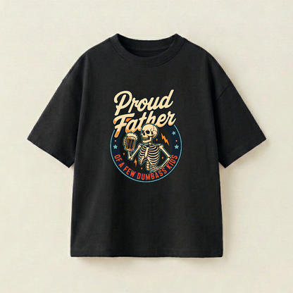 Proud Father Oversized Heavyweight Tee - Black - S